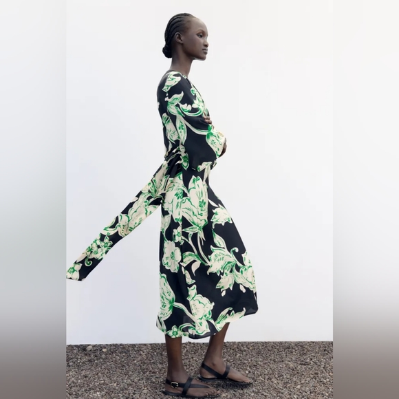 NWT Zara Floral Printed Wrap Dress - 3002/198 - Picture 7 of 16